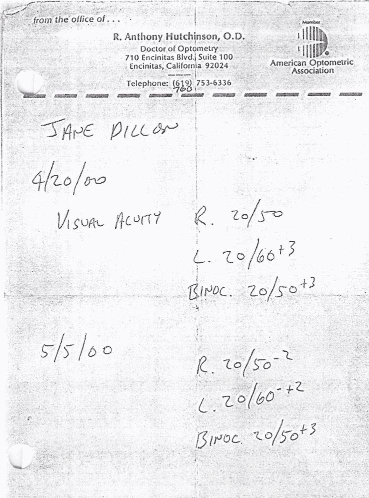 Vision report by Dr. A. Hutchinson Vision report by Dr. A. Hutchinson - Please wait while loading (139kb)...